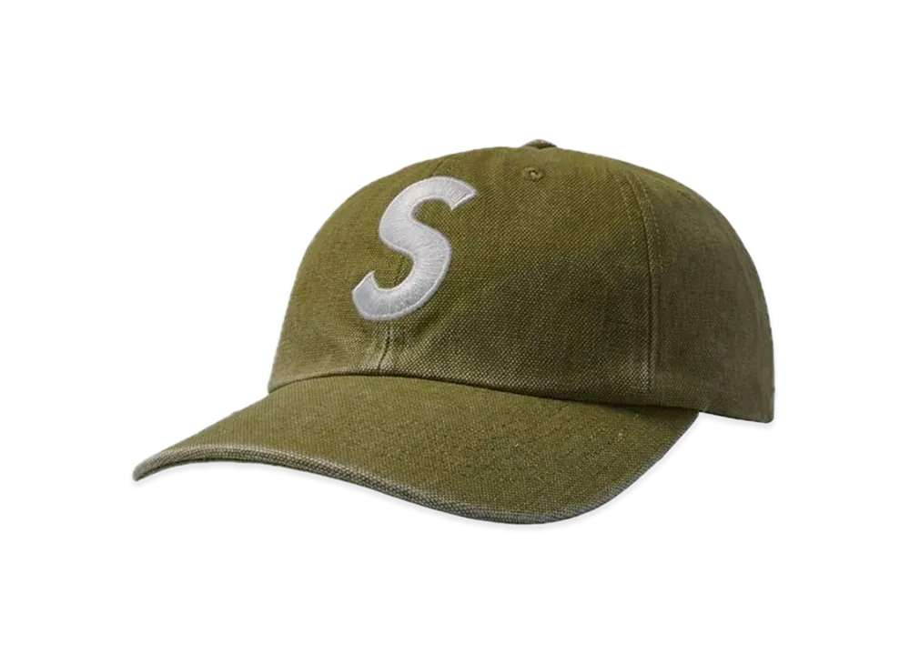 Supreme Pigment Canvas S Logo 6-Panel "Olive"