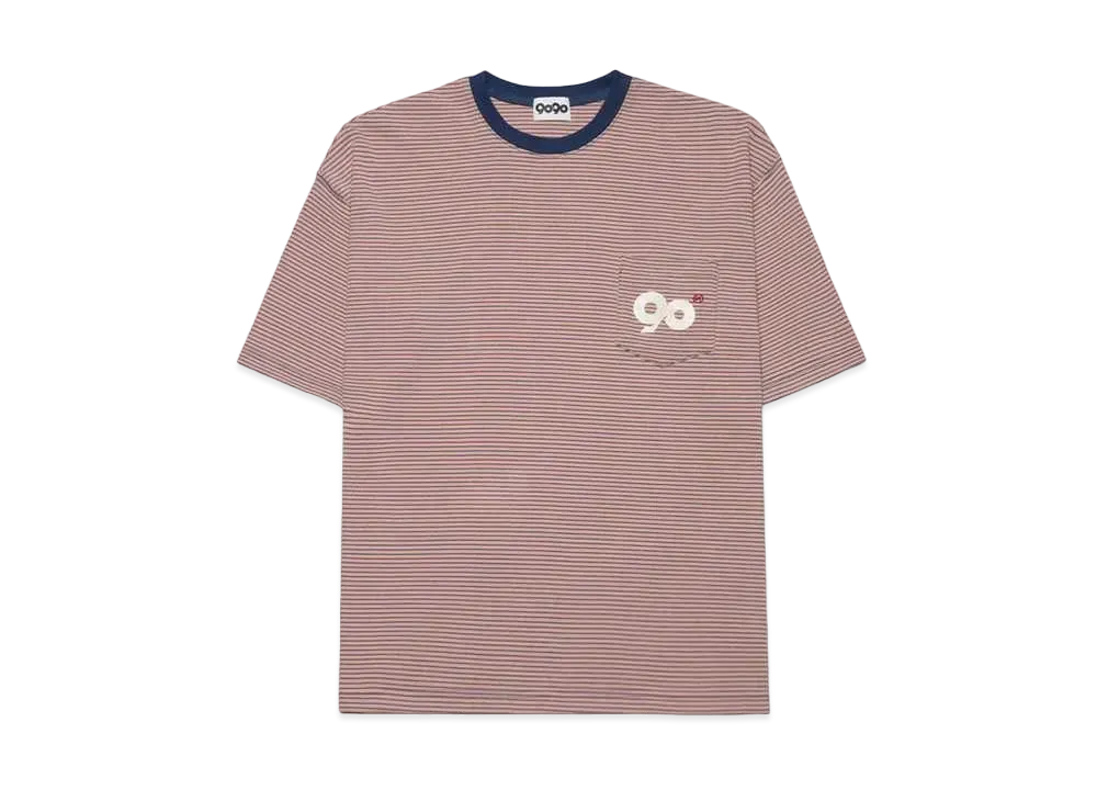 9090 Logo Stripe Tee "Pink x Blue"