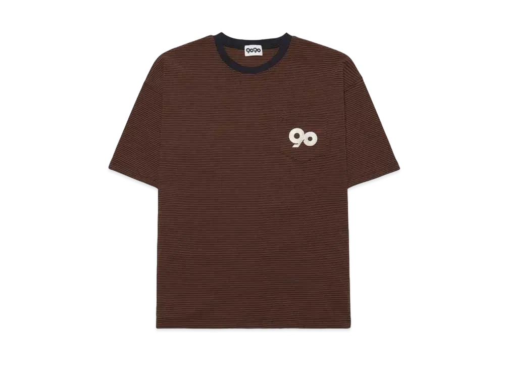 9090 Logo Stripe Tee "Brown x Navy"