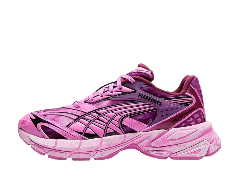 PLEASURES × Puma Velophasis Overdyed "Grape Wine/Mauve Pop"
