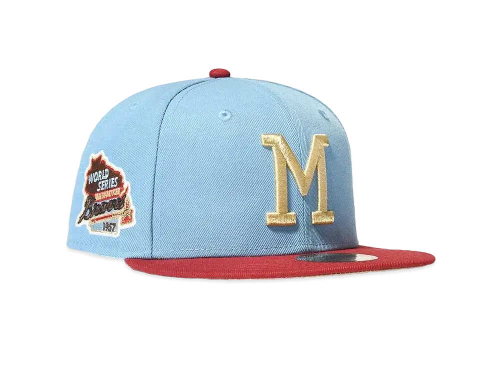NEW ERA MILWAUKEE BRAVES WS 1957 "SKY BLUExRED"