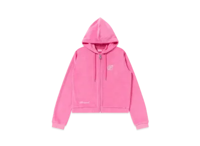 Black Eye Patch B Emblem Pile Zip Hoodie "Pink"