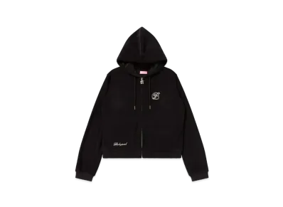 Black Eye Patch B Emblem Pile Zip Hoodie "Black"