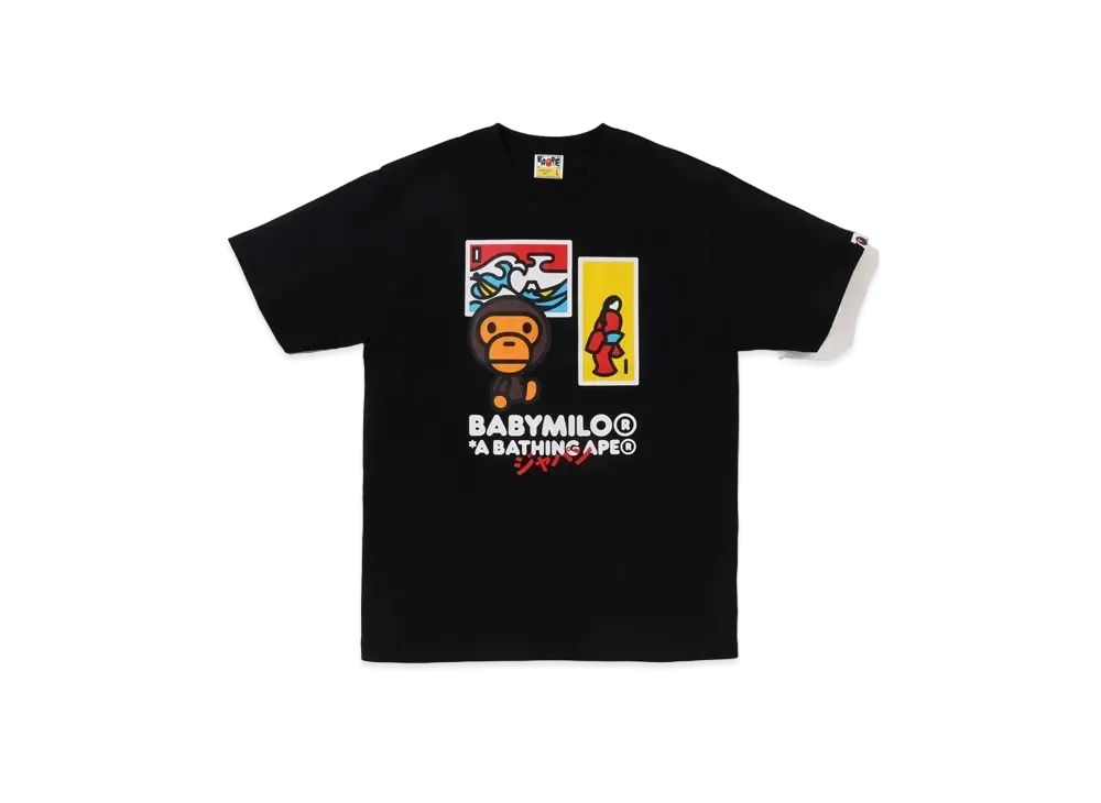 A BATHING APE Japan Art Baby Milo Tee "Black"