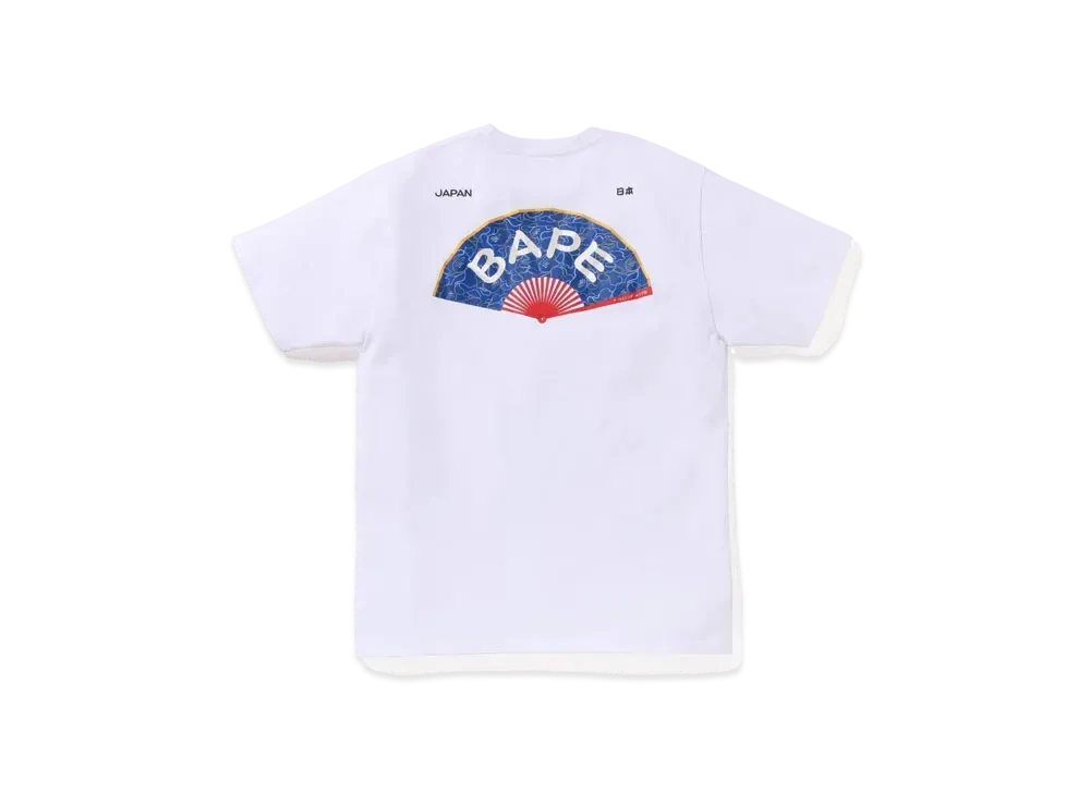 A BATHING APE Japanese Fan Tee "White"