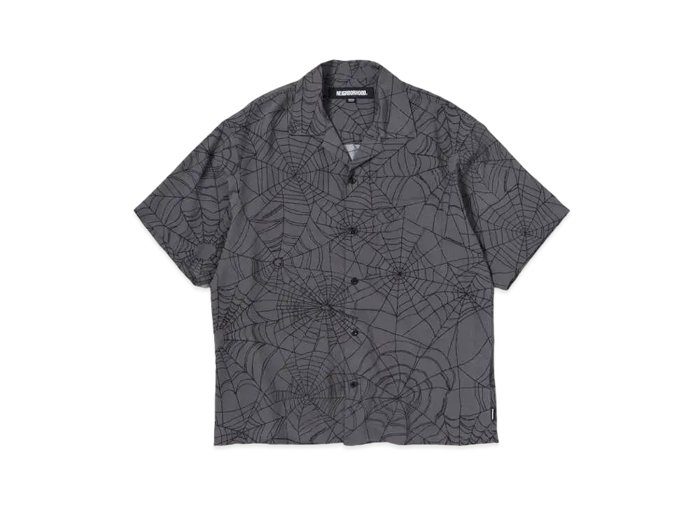 NEIGHBORHOOD Spiderweb Hawaiian Shirt SS "Gray"