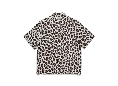 WACKO MARIA Leopard Open Collar Shirt "Ivory"