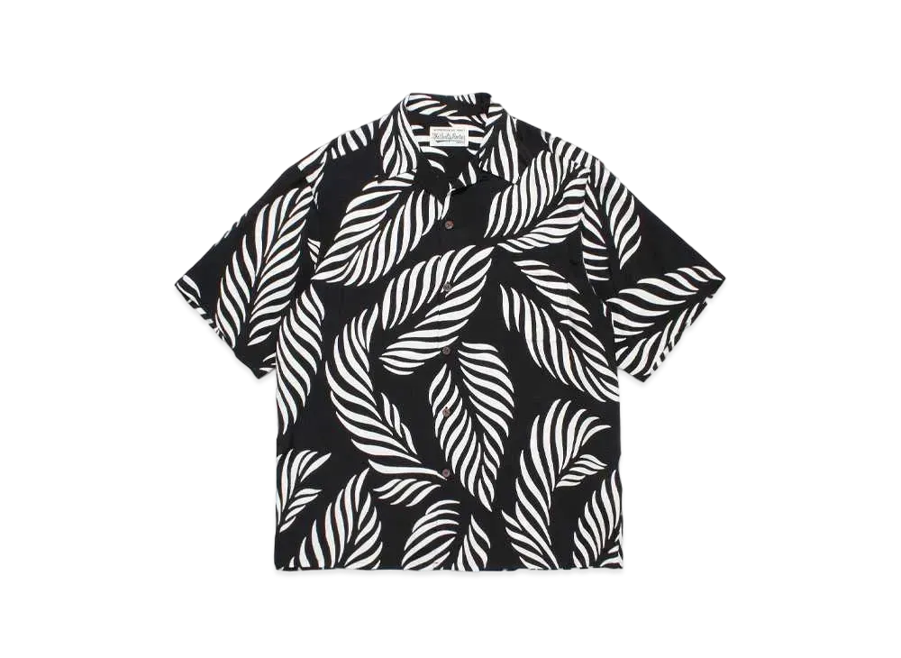 WACKO MARIA Leaf Hawaiian Shirt "Black/White"