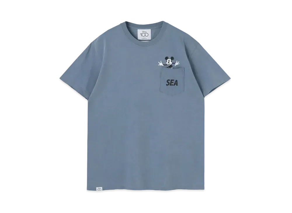 WIND AND SEA Mickey Mouse / Pocket Tee "Blue Jean"