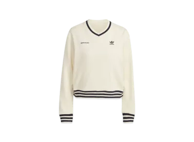 adidas x Sporty & Rich V-Neck Crew Sweat "Cream White"