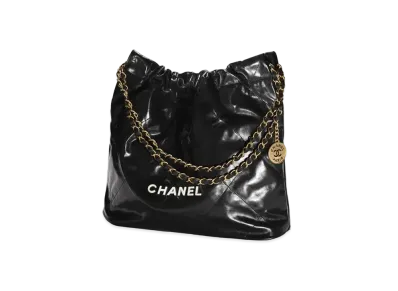 CHANEL 22 Hand Bag Shiny Calfskin "Black/White"