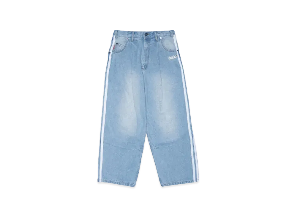 9090 Vintage Denim Track Pants "Light Blue"
