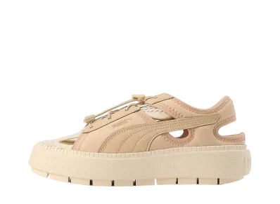 Puma Women's Basket Platform Trace Lite Mule Sneaker "Granola/Frosted Ivory"