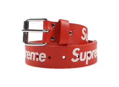 Supreme Repeat Leather Belt "Red" (23SS)