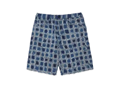 Supreme Frayed Patchwork Baggy Denim Short "Washed Blue"