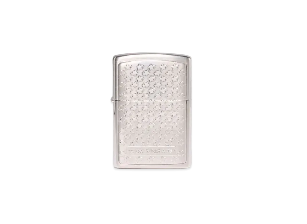 A BATHING APE STA Pattern Zippo Lighter "Silver"