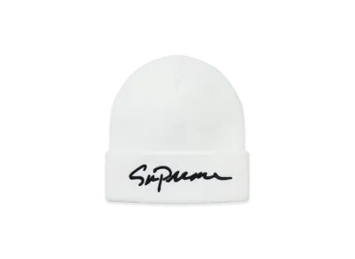 Supreme Classic Script Beanie "White"