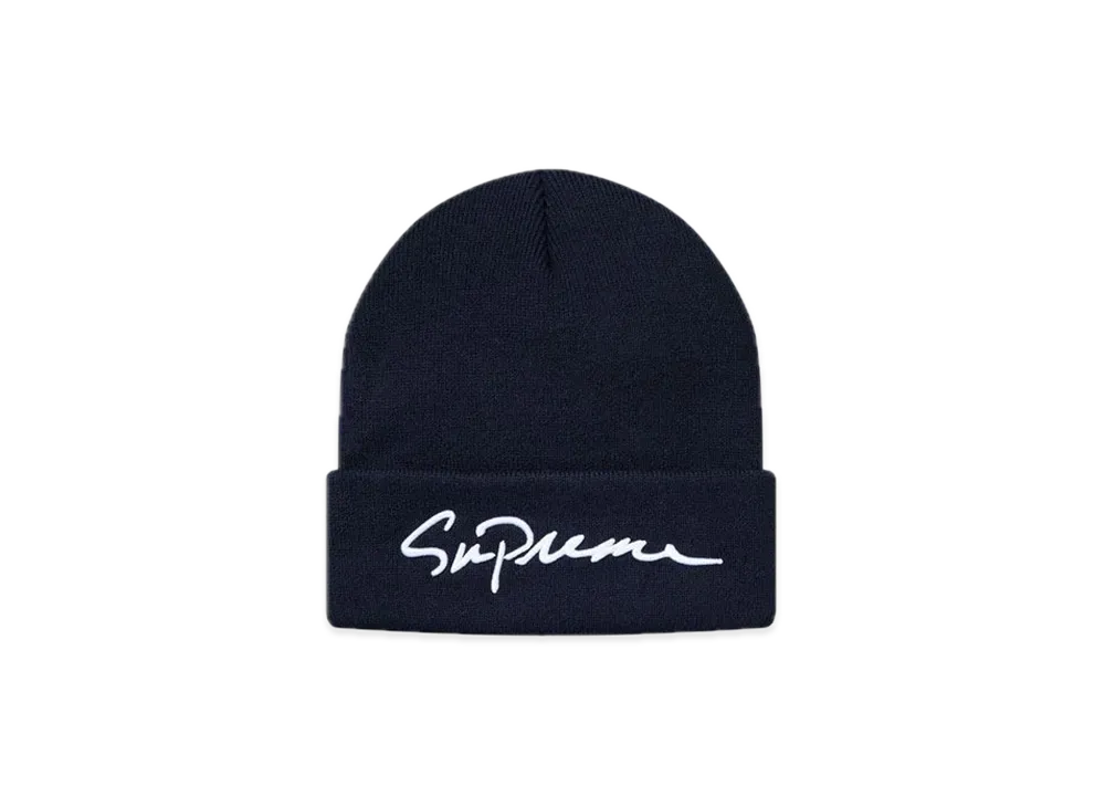 Supreme Classic Script Beanie "Navy"