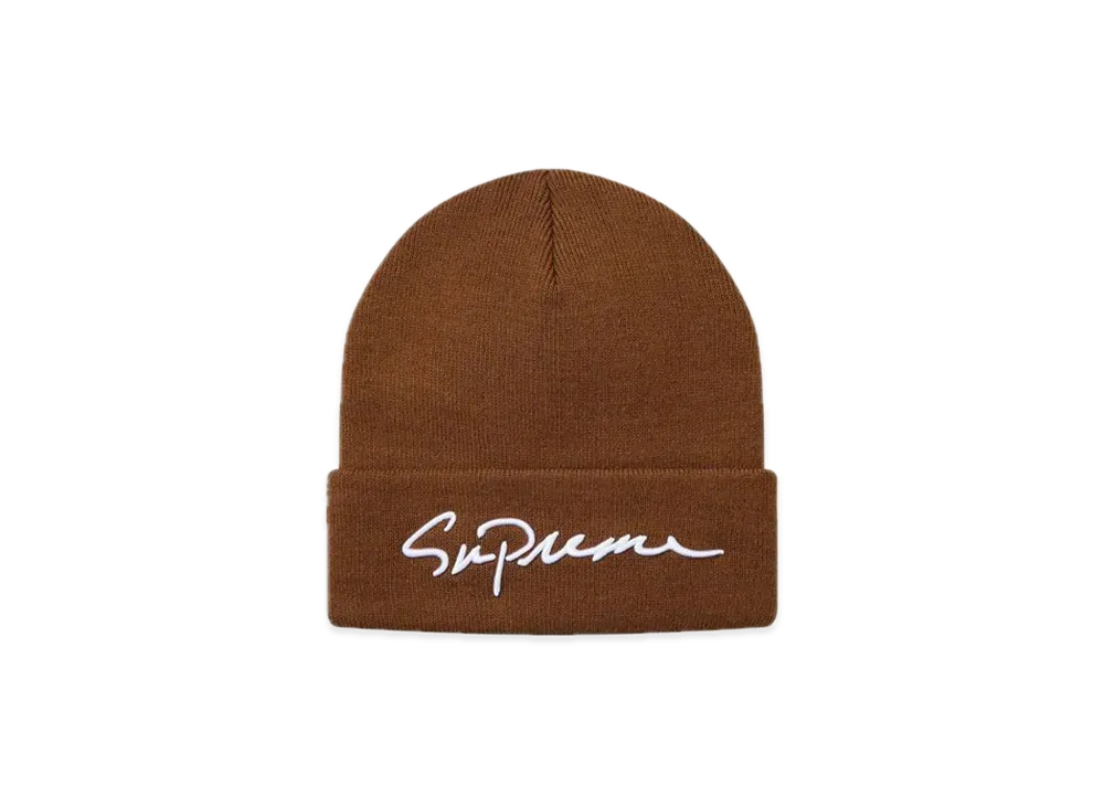 Supreme Classic Script Beanie "Brown"