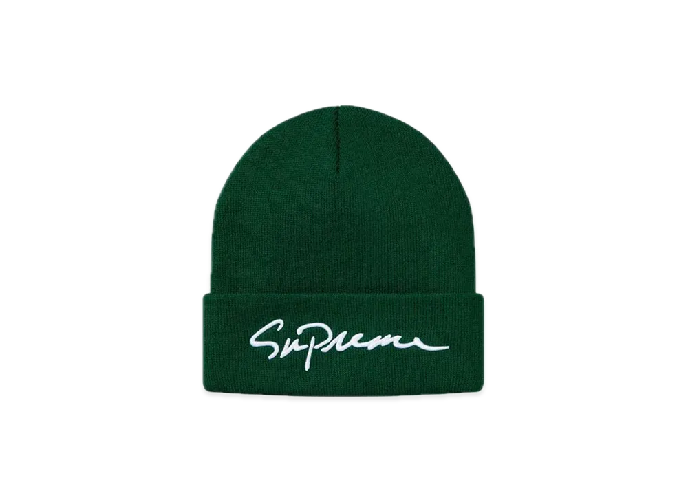 Supreme Classic Script Beanie "Dark Green"