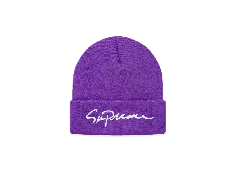Supreme Classic Script Beanie "Purple"