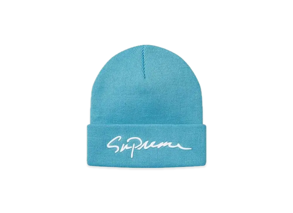 Supreme Classic Script Beanie "Light Blue"