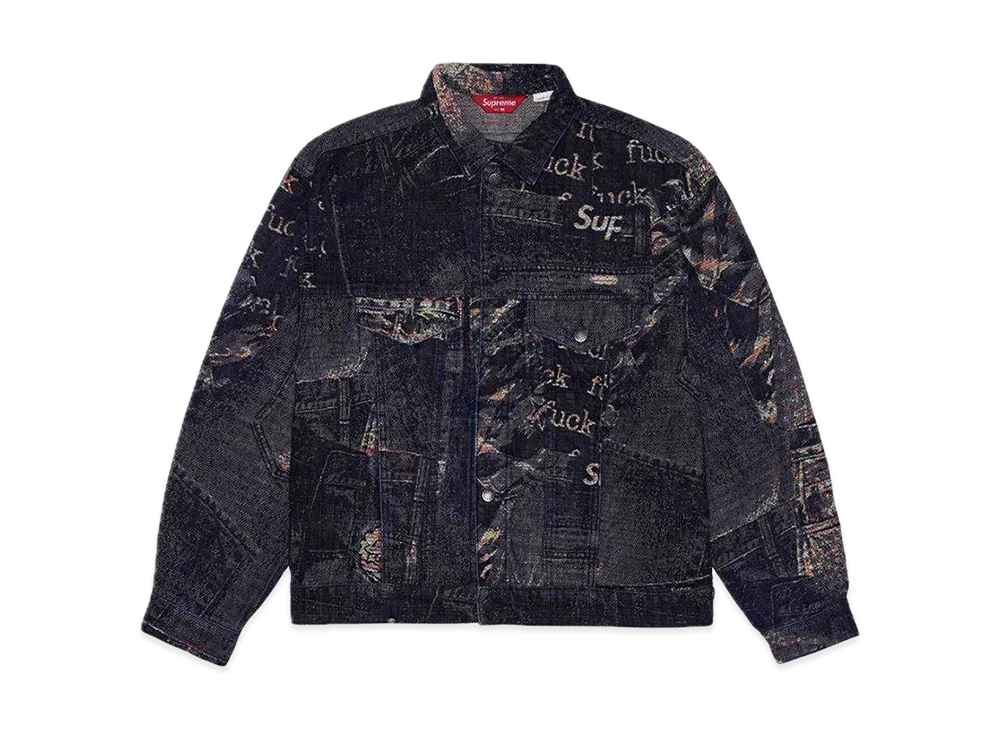Supreme Archive Denim Jacquard Trucker Jacket "Blue"
