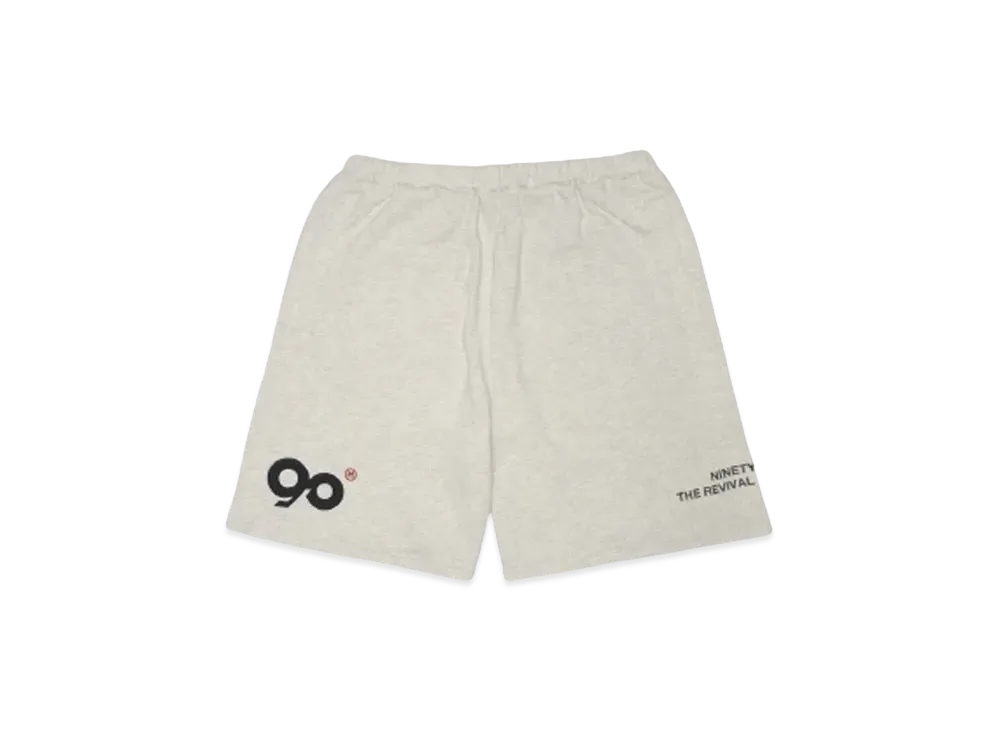 9090 Logo Sweat Half Pants "Heather White"