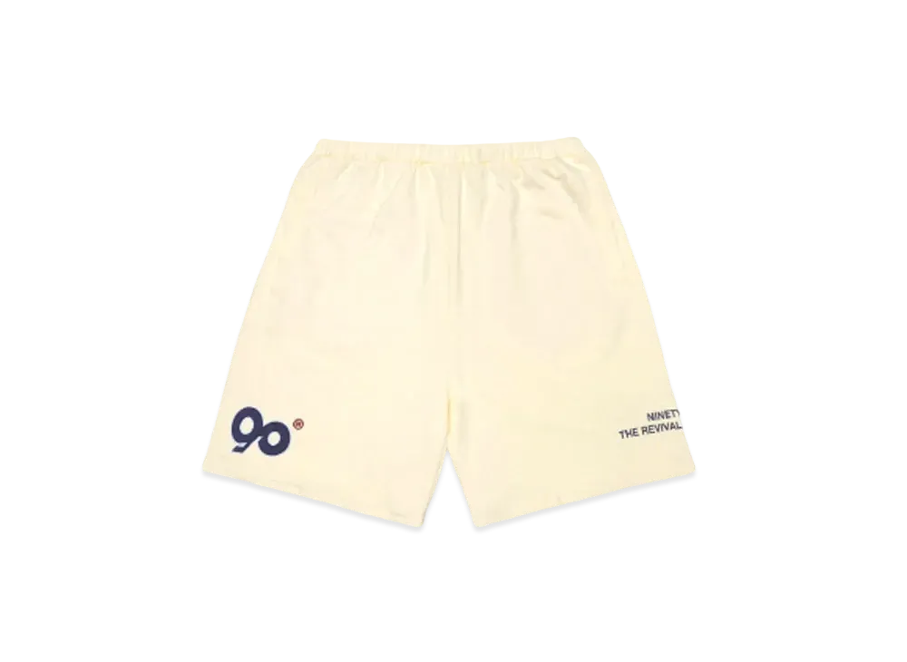 9090 Logo Sweat Half Pants "Cream"