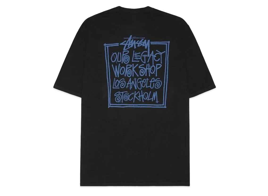 ステューシー x アワーレガシー フレーム ピグメント ダイ Tシャツ "ブラック"