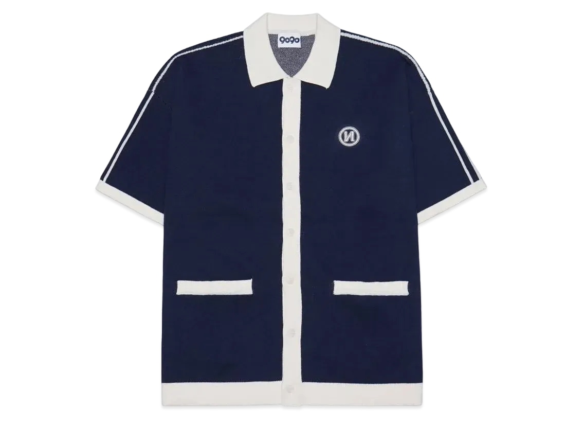 9090 N Logo Track Half Cardigan "Navy"
