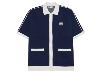 9090 N Logo Track Half Cardigan "Navy"