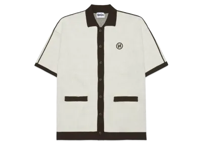 9090 N Logo Track Half Cardigan "Ivory"