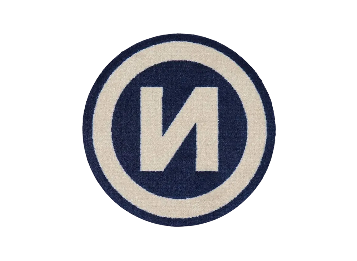 9090 Circle N Logo rug mat "Navy x Ivory"