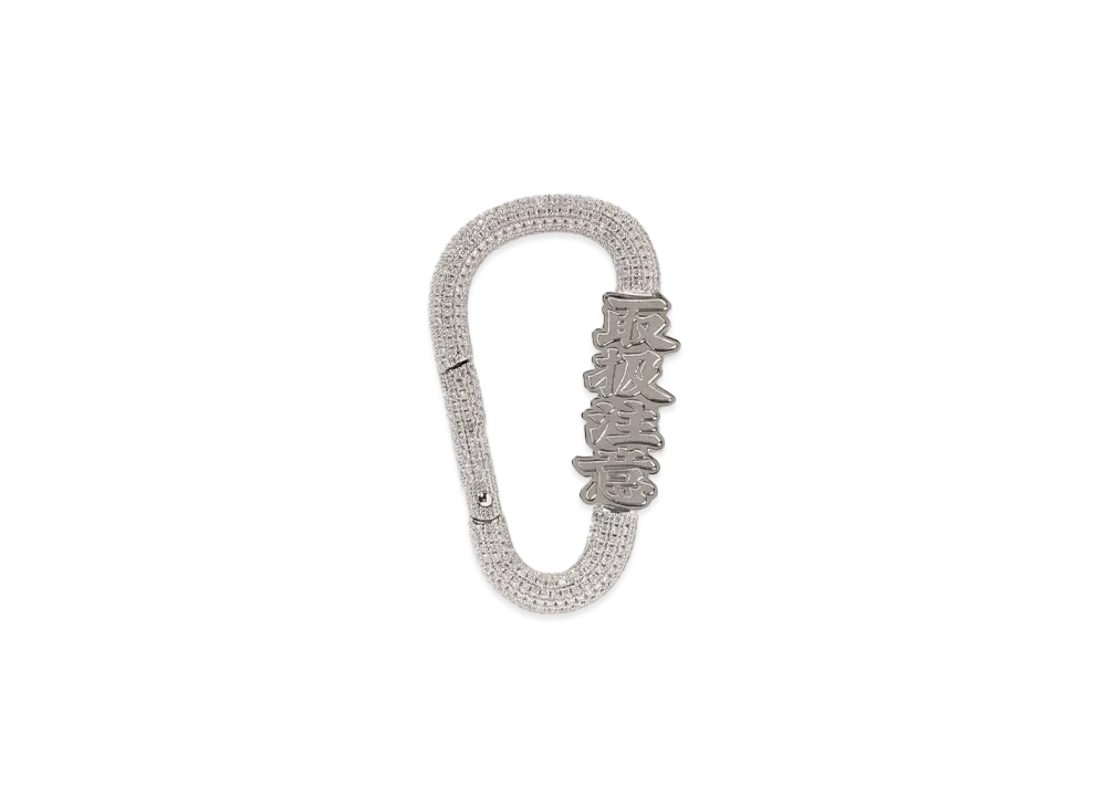 Black Eye Patch Handle With Care Rhinestone Carabiner "Multi"