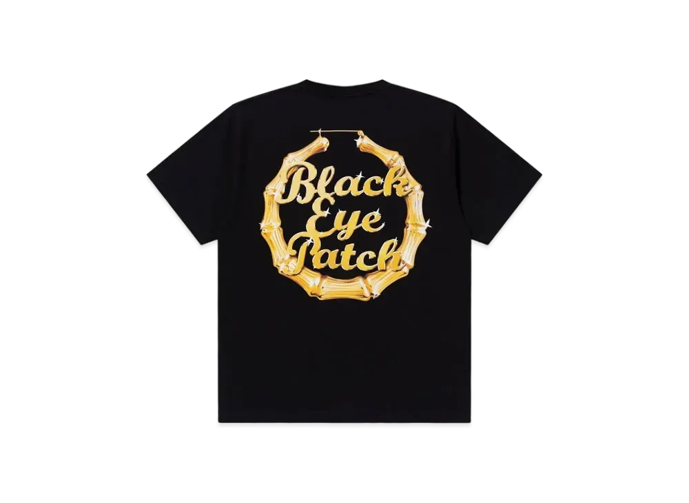 Black Eye Patch Bamboo Hoop Tee "Black"