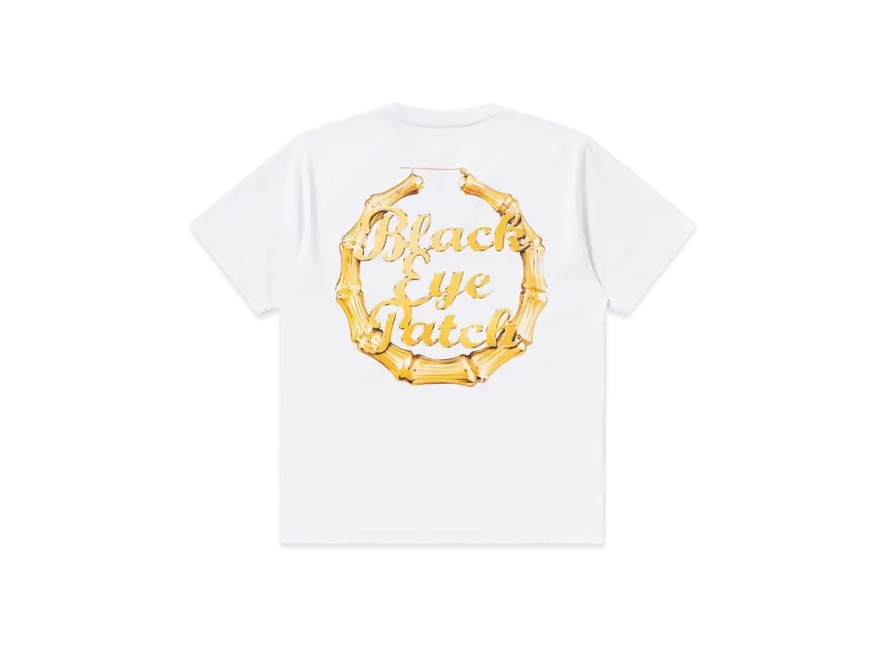 Black Eye Patch Bamboo Hoop Tee "White"