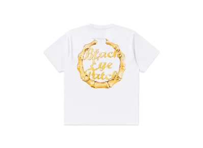 Black Eye Patch Bamboo Hoop Tee "White"