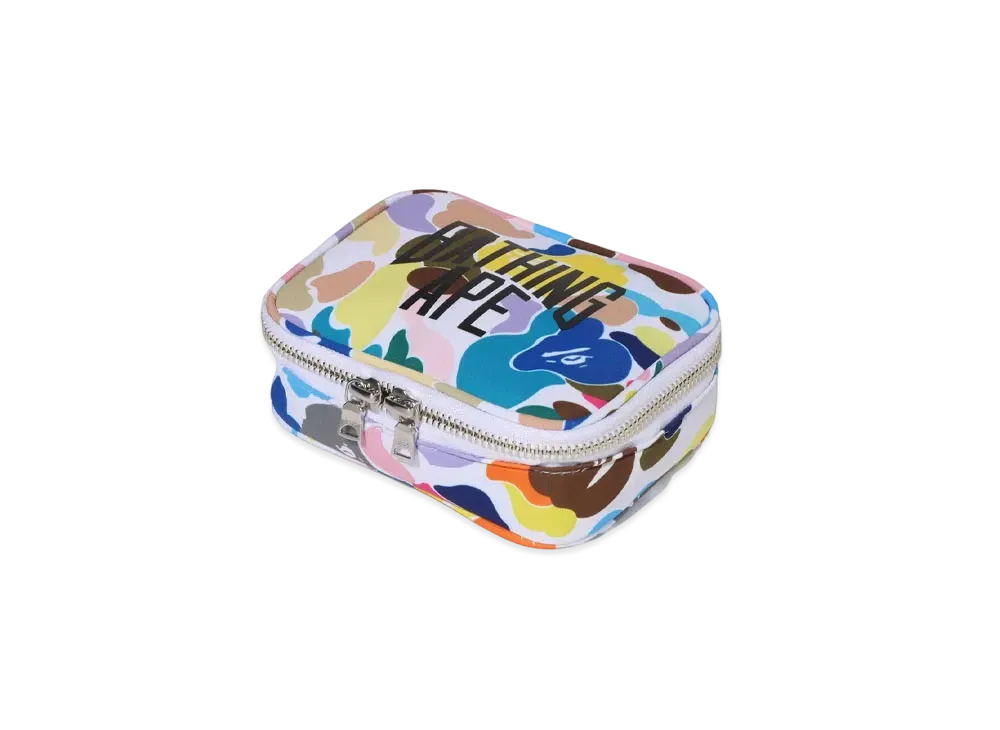 A BATHING APE Multi Camo NYC Logo Amenity Pouch "White"