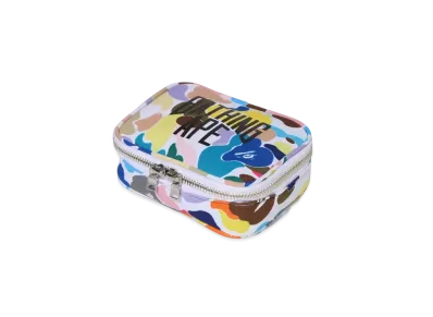 A BATHING APE Multi Camo NYC Logo Amenity Pouch "White"
