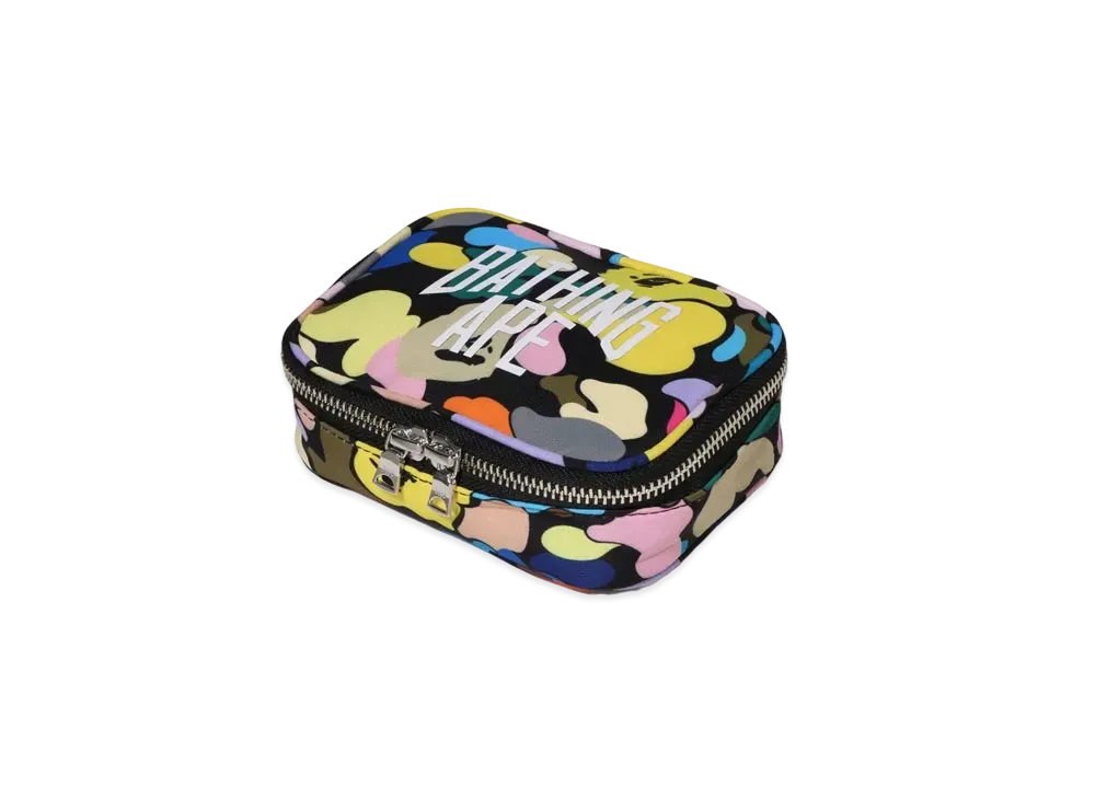 A BATHING APE Multi Camo NYC Logo Amenity Pouch "Black"