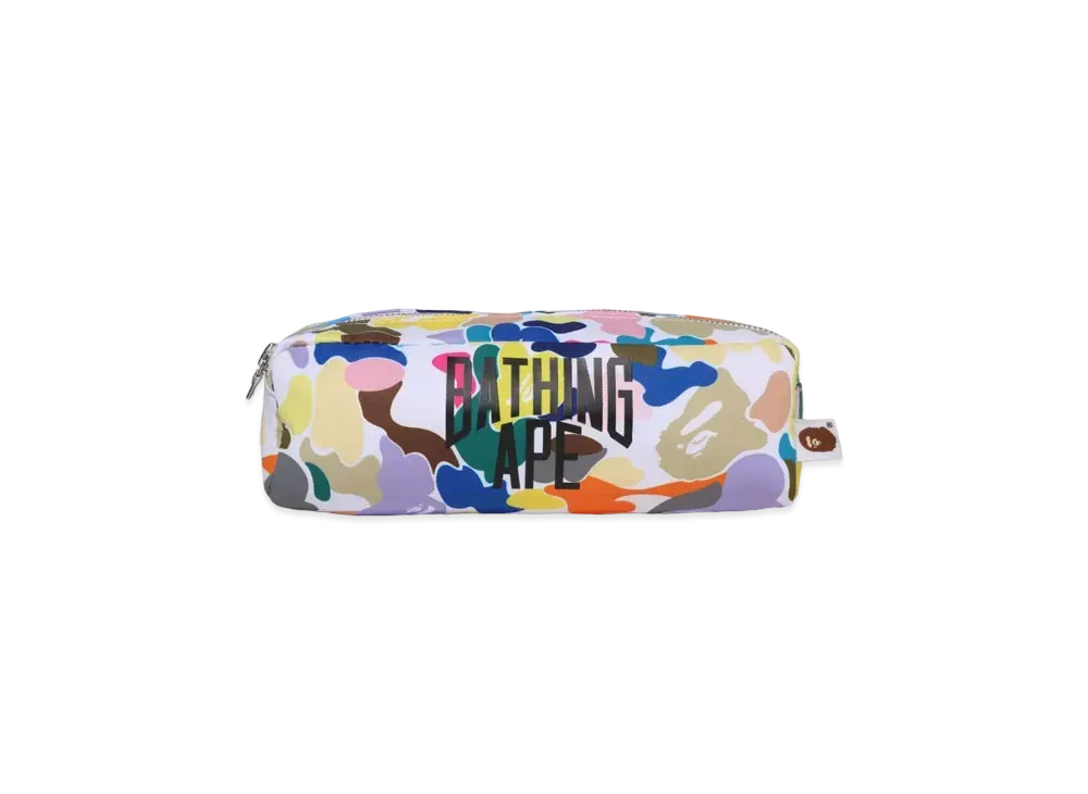 A BATHING APE Multi Camo NYC Logo Flight Pouch "White"