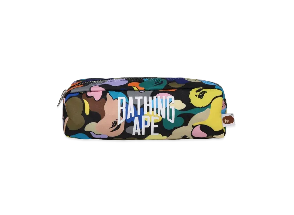 A BATHING APE Multi Camo NYC Logo Flight Pouch "Black"