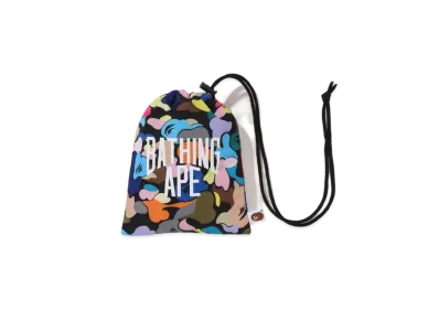 A BATHING APE Multi Camo NYC Logo Kinchaku Bag "Black"