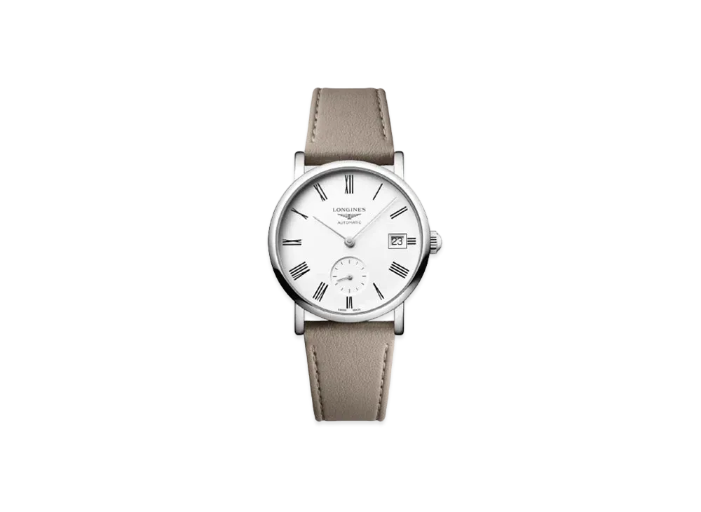 Longines Elegant Collection 34.50 mm "Matte White/Stainless Steel/Beige" L4.312.4.11.2