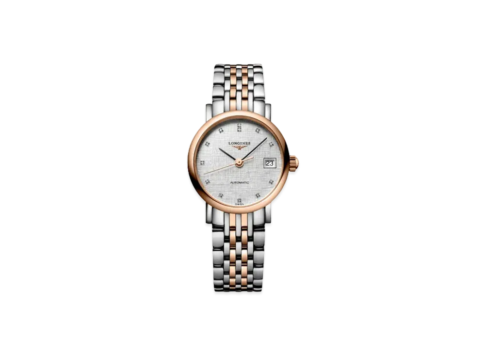Longines Elegant Collection 25.50 mm "White Mother-of-Pearl/Stainless Steel/Pink Gold" L4.309.5.88.7