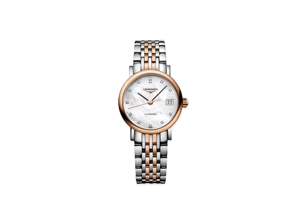 Longines Elegant Collection 25.50 mm "White Mother-of-Pearl/Stainless Steel/Rose Gold" L4.309.5.87.7