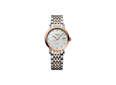 Longines Elegant Collection 25.50 mm "Striped Silver/Stainless Steel/Rose Gold" L4.309.5.77.7