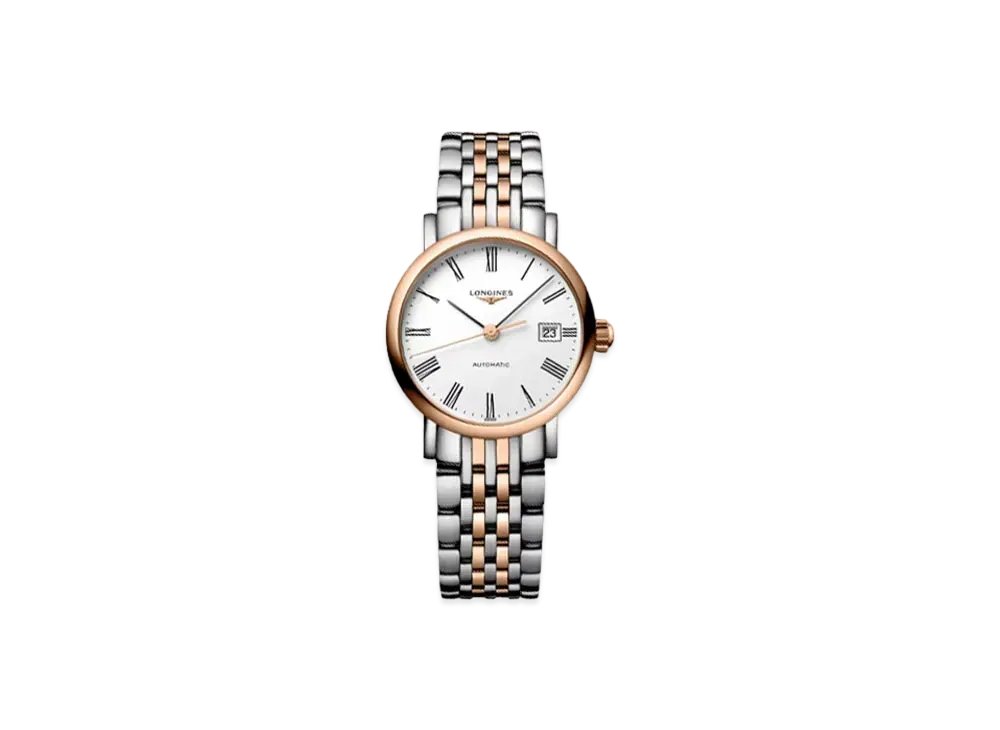 Longines Elegant Collection 25.50 mm "Matte White/Stainless Steel/Rose Gold" L4.309.5.11.7