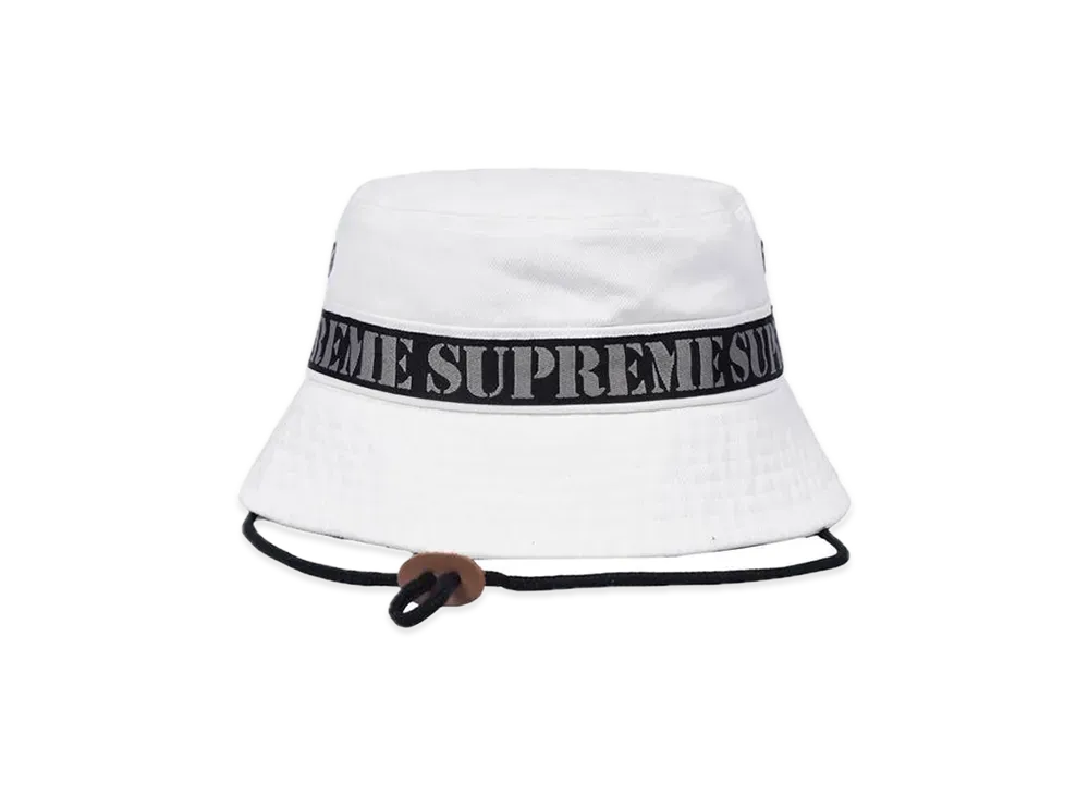 Supreme Stencil Webbing Boonie "White"